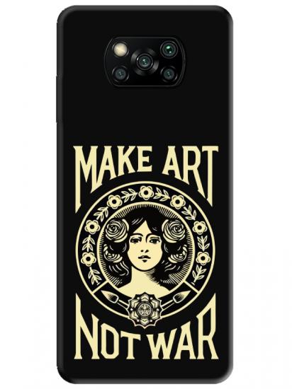 Poco X3 NFC Make Art Not War Siyah Telefon Kılıfı