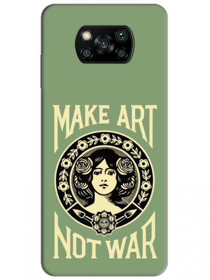 Poco X3 NFC Make Art Not War Yeşil Telefon Kılıfı