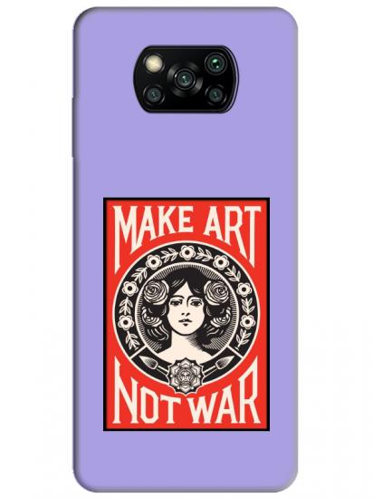 Poco X3 NFC Make Art Not War Lila Telefon Kılıfı