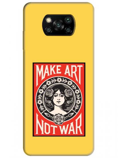 Poco X3 NFC Make Art Not War Sarı Telefon Kılıfı