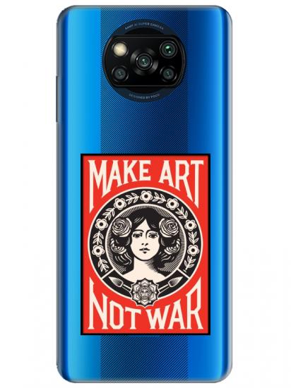 Poco X3 NFC Make Art Not War Şeffaf Telefon Kılıfı