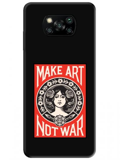 Poco X3 NFC Make Art Not War Siyah Telefon Kılıfı