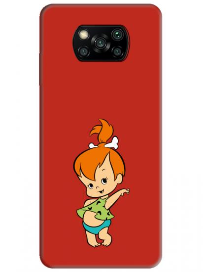 Poco X3 Pro Taş Devri Kız Bebek Kırmızı Telefon Kılıfı