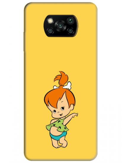 Poco X3 Pro Taş Devri Kız Bebek Sarı Telefon Kılıfı