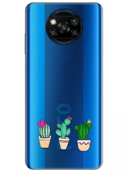 Poco X3 Pro Kaktüs Şeffaf Telefon Kılıfı