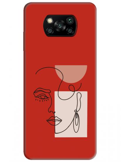 Poco X3 Pro Women Art Kırmızı Telefon Kılıfı