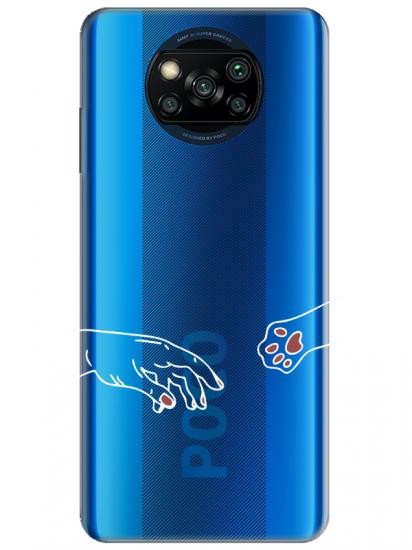 Poco X3 Pro Hand And Paw Şeffaf Telefon Kılıfı