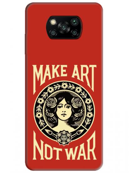 Poco X3 Pro Make Art Not War Kırmızı Telefon Kılıfı