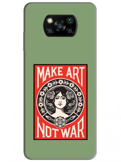 Poco X3 Pro Make Art Not War Yeşil Telefon Kılıfı