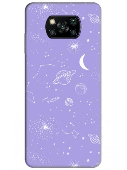 Poco X3 Pro Gezegenler Lila Telefon Kılıfı