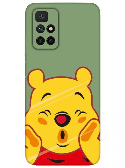 Redmi 10 Winnie The Pooh Yeşil Telefon Kılıfı