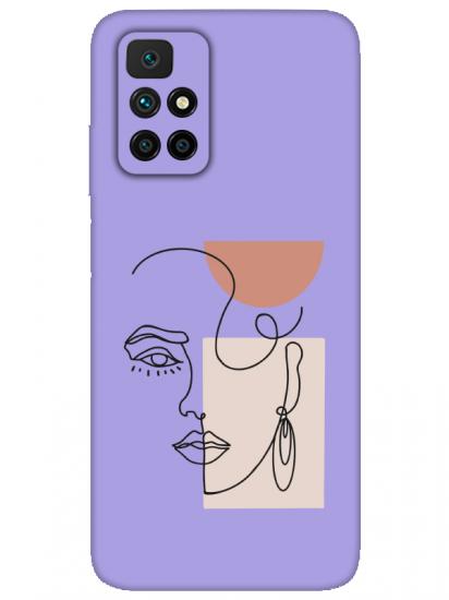 Redmi 10 Women Art Lila Telefon Kılıfı