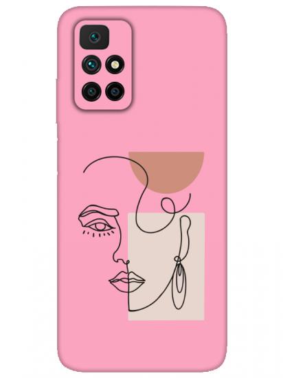 Redmi 10 Women Art Pembe Telefon Kılıfı