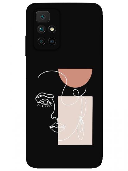 Redmi 10 Women Art Siyah Telefon Kılıfı