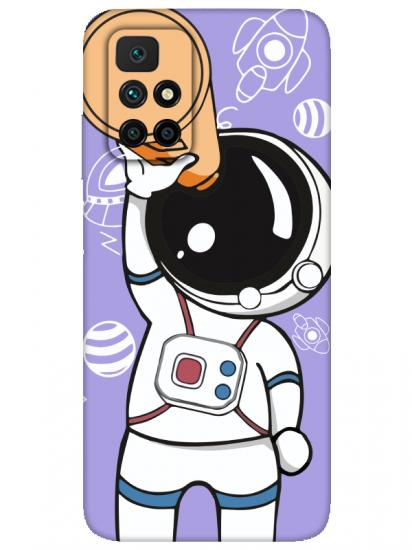 Redmi 10 Astronot Lila Telefon Kılıfı