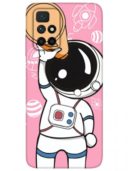 Redmi 10 Astronot Pembe Telefon Kılıfı