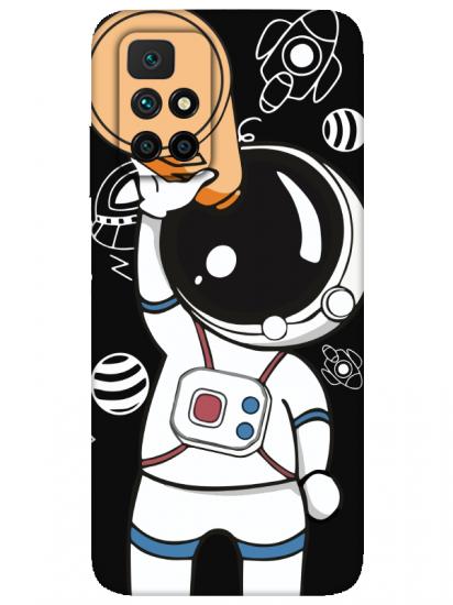 Redmi 10 Astronot Siyah Telefon Kılıfı