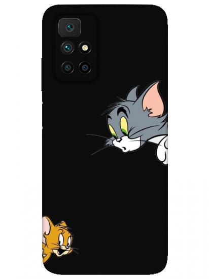 Redmi 10 2022 Tom And Jerry Siyah Telefon Kılıfı