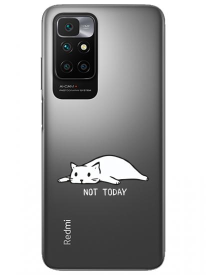 Redmi 10 2022 Not Today Kedi Şeffaf Telefon Kılıfı