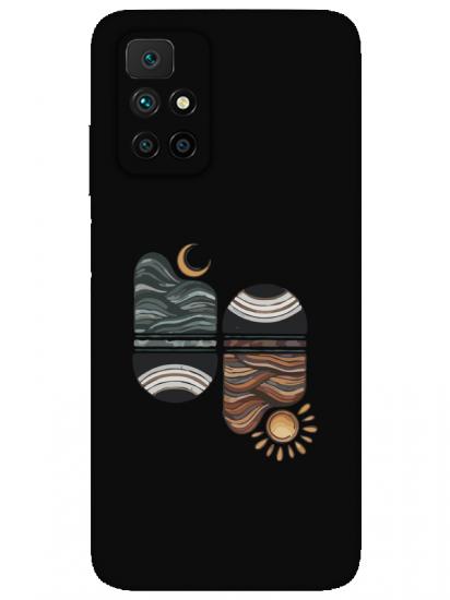 Redmi 10 2022 Sunset Wave Siyah Telefon Kılıfı