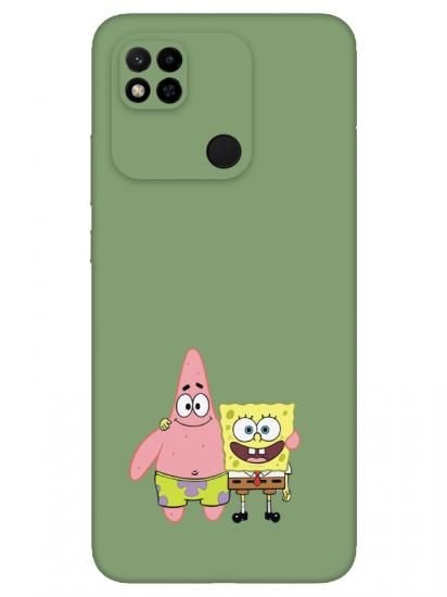 Redmi 10A Sünger Bob Ve Patrickstar Yeşil Telefon Kılıfı