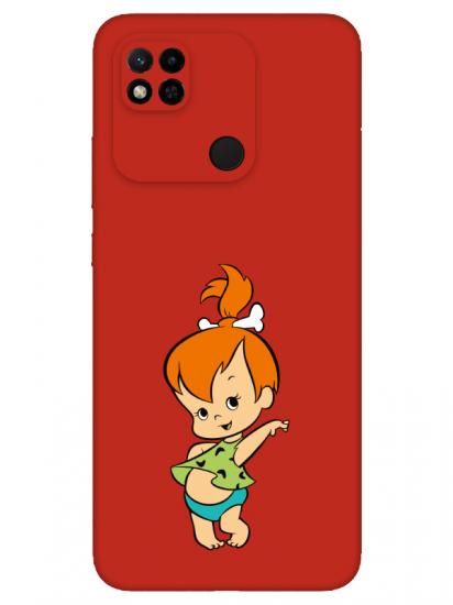 Redmi 10A Taş Devri Kız Bebek Kırmızı Telefon Kılıfı