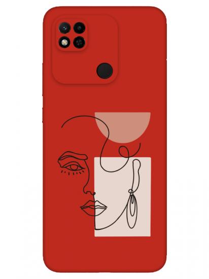 Redmi 10A Women Art Kırmızı Telefon Kılıfı