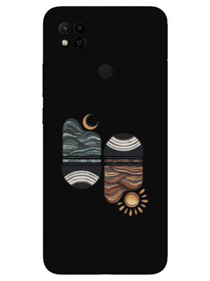 Redmi 10A Sunset Wave Siyah Telefon Kılıfı