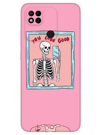 Redmi 10A You Look Good İskelet Pembe Telefon Kılıfı