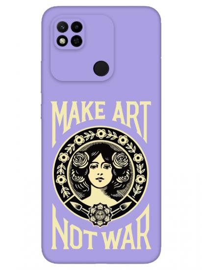 Redmi 10A Make Art Not War Lila Telefon Kılıfı