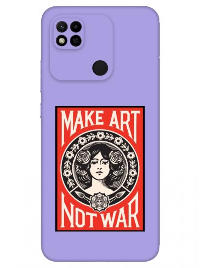 Redmi 10A Make Art Not War Lila Telefon Kılıfı