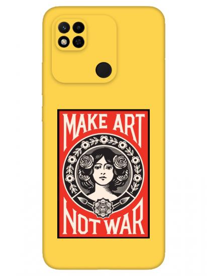 Redmi 10A Make Art Not War Sarı Telefon Kılıfı