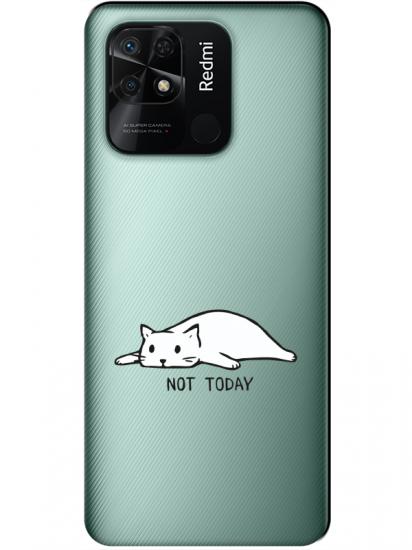 Redmi 10C Not Today Kedi Şeffaf Telefon Kılıfı