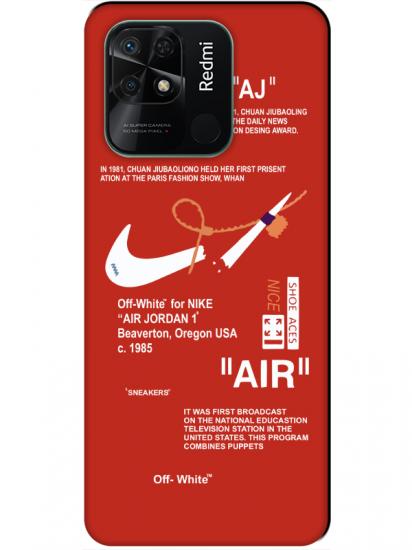 Redmi 10C Nike Air Kırmızı Telefon Kılıfı