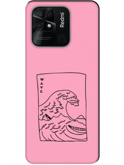 Redmi 10C Kanagawa Wave Pembe Telefon Kılıfı