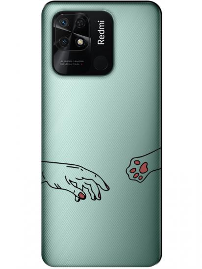 Redmi 10C Hand And Paw Şeffaf Telefon Kılıfı