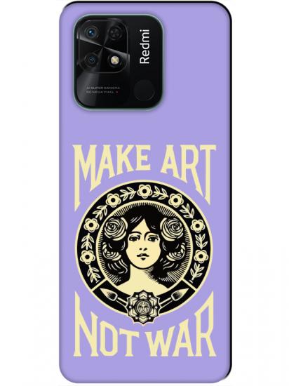 Redmi 10C Make Art Not War Lila Telefon Kılıfı