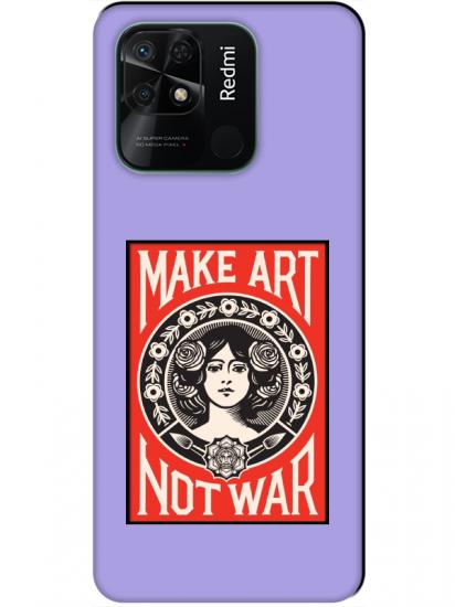 Redmi 10C Make Art Not War Lila Telefon Kılıfı