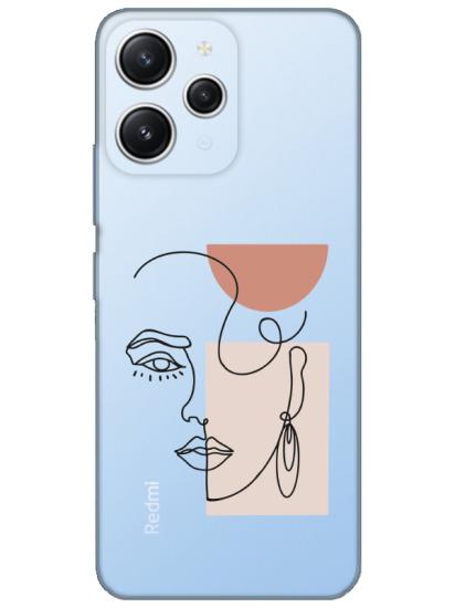 Redmi 12 Women Art Şeffaf Telefon Kılıfı