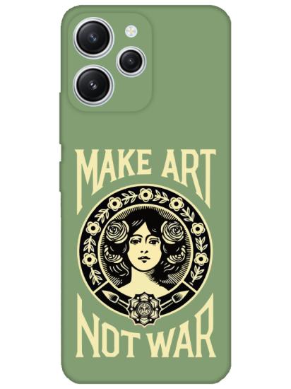 Redmi 12 Make Art Not War Yeşil Telefon Kılıfı