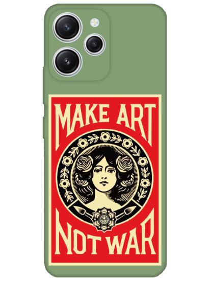 Redmi 12 Make Art Not War Yeşil Telefon Kılıfı