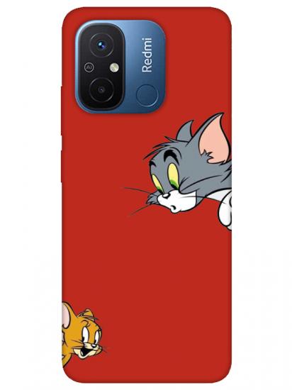 Redmi 12C Tom And Jerry Kırmızı Telefon Kılıfı