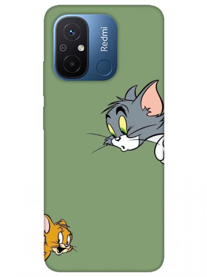 Redmi 12C Tom And Jerry Yeşil Telefon Kılıfı