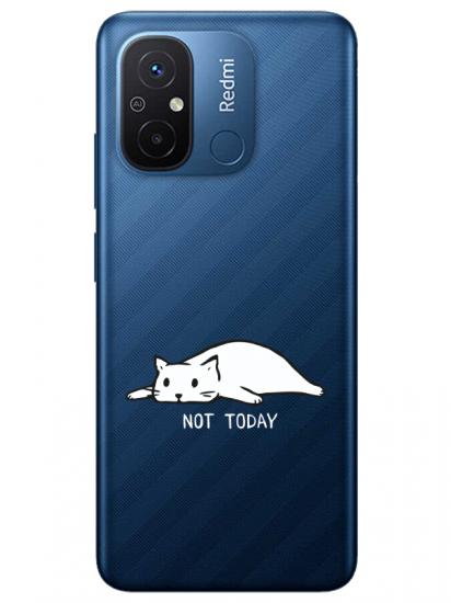 Redmi 12C Not Today Kedi Şeffaf Telefon Kılıfı