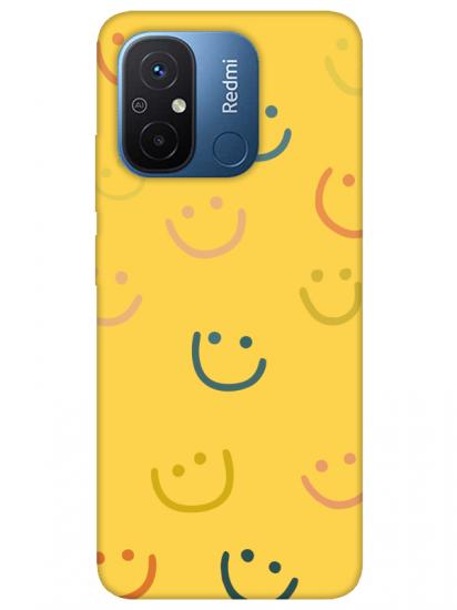 Redmi 12C Emoji Gülen Yüz Sarı Telefon Kılıfı