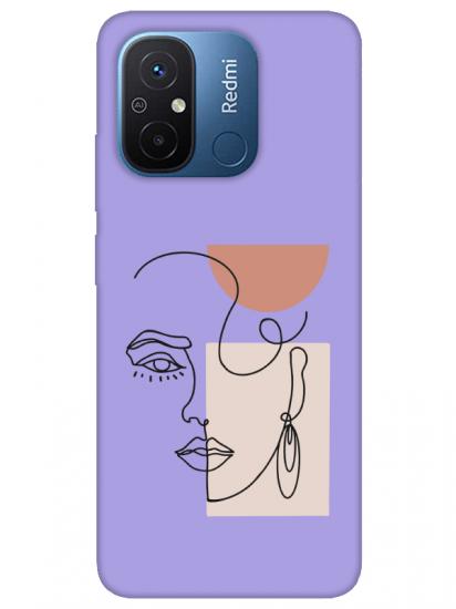 Redmi 12C Women Art Lila Telefon Kılıfı