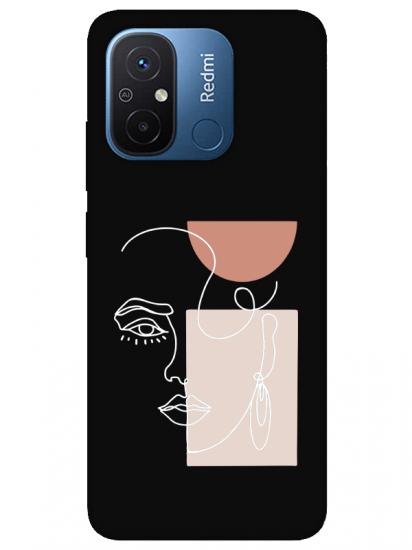 Redmi 12C Women Art Siyah Telefon Kılıfı