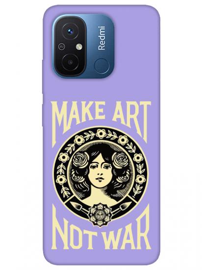 Redmi 12C Make Art Not War Lila Telefon Kılıfı