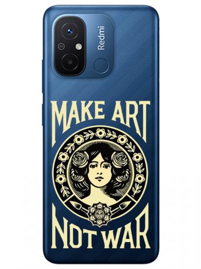 Redmi 12C Make Art Not War Şeffaf Telefon Kılıfı