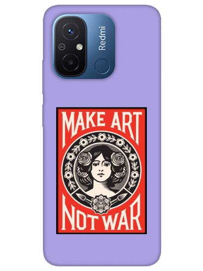 Redmi 12C Make Art Not War Lila Telefon Kılıfı